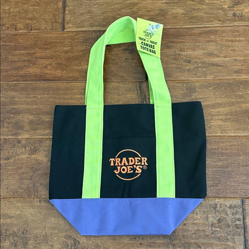 Trader Joe's Trick or Treat Canvas black multi color Tote Bag